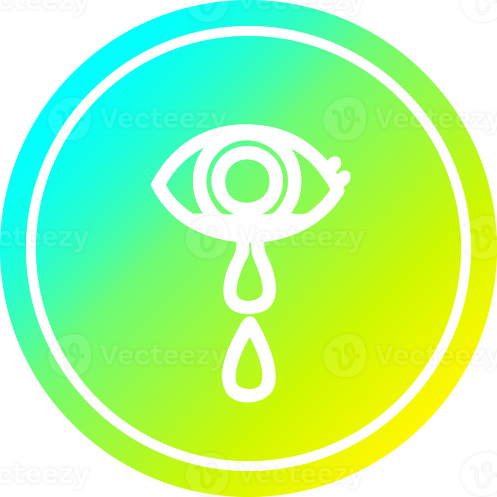 gråtande öga cirkulär i kallt gradientspektrum png