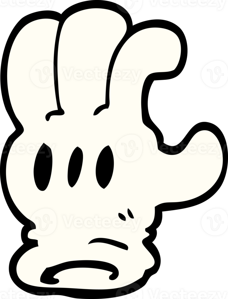 cartoon doodle glove hand png