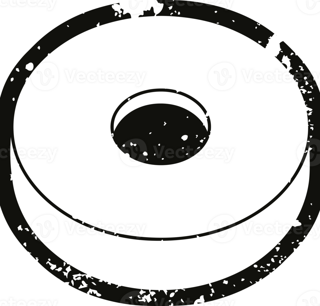 Distressed effect donut graphic icon png