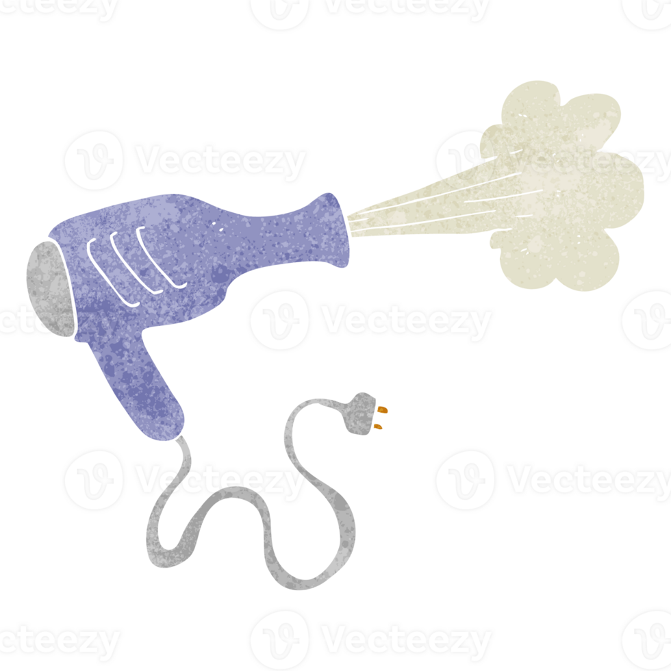 retro cartoon hair dryer png