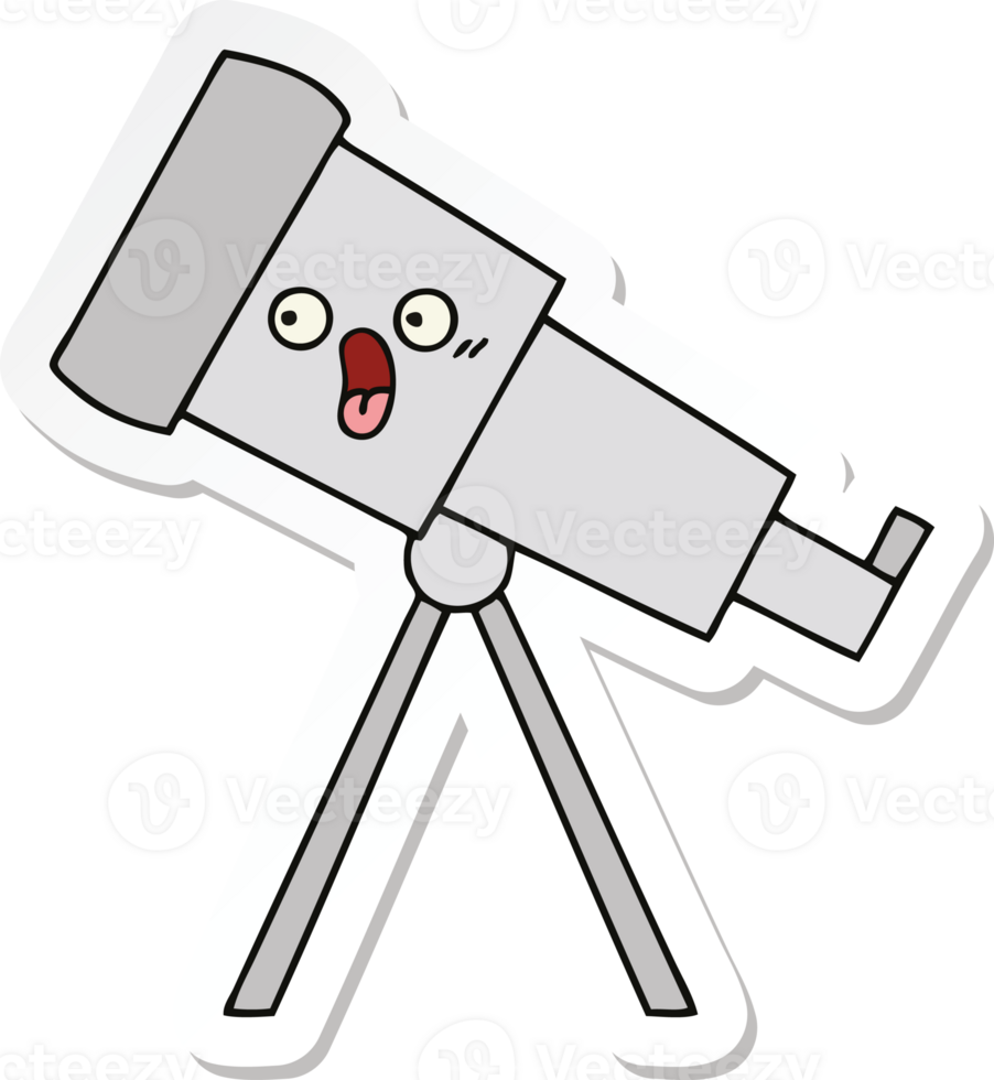 sticker of a cute cartoon telescope png