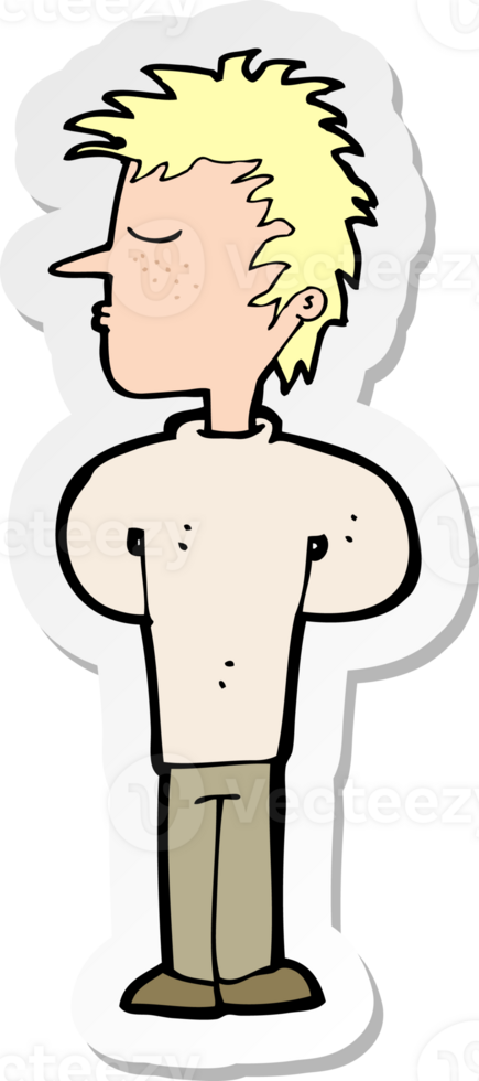 sticker of a cartoon man ignoring png
