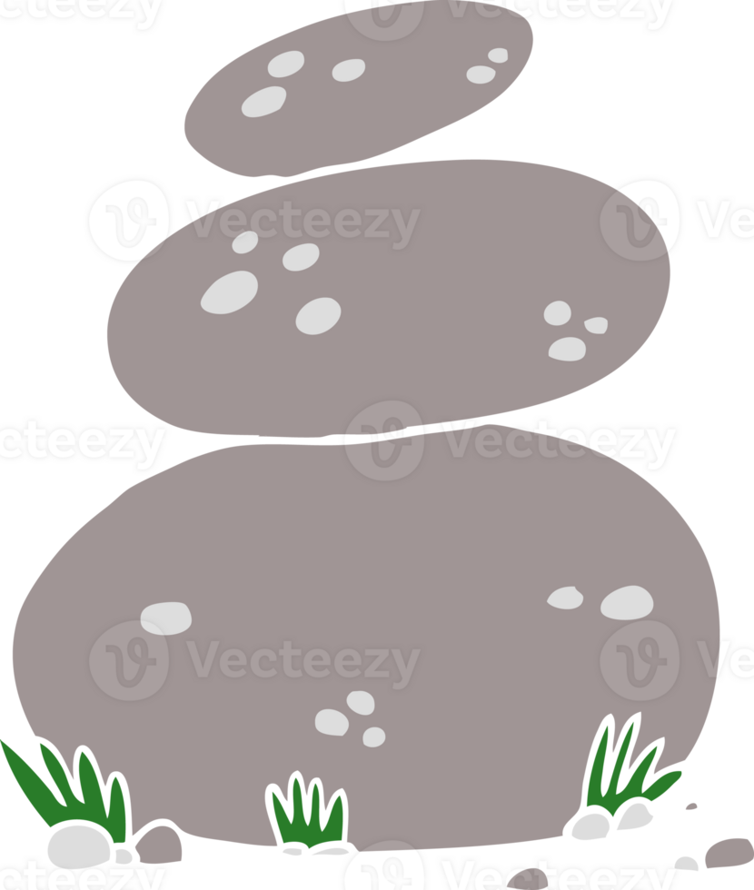 flat color style cartoon large stacked stones png