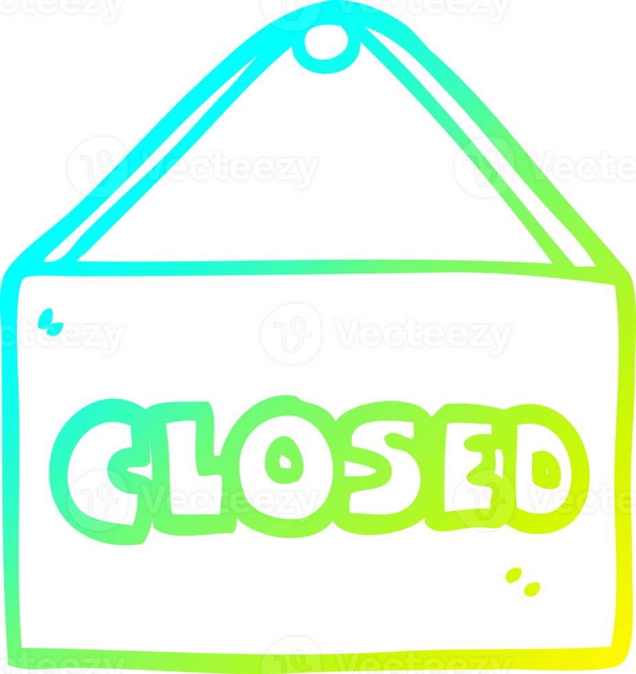 cold gradient line drawing cartoon closed sign png