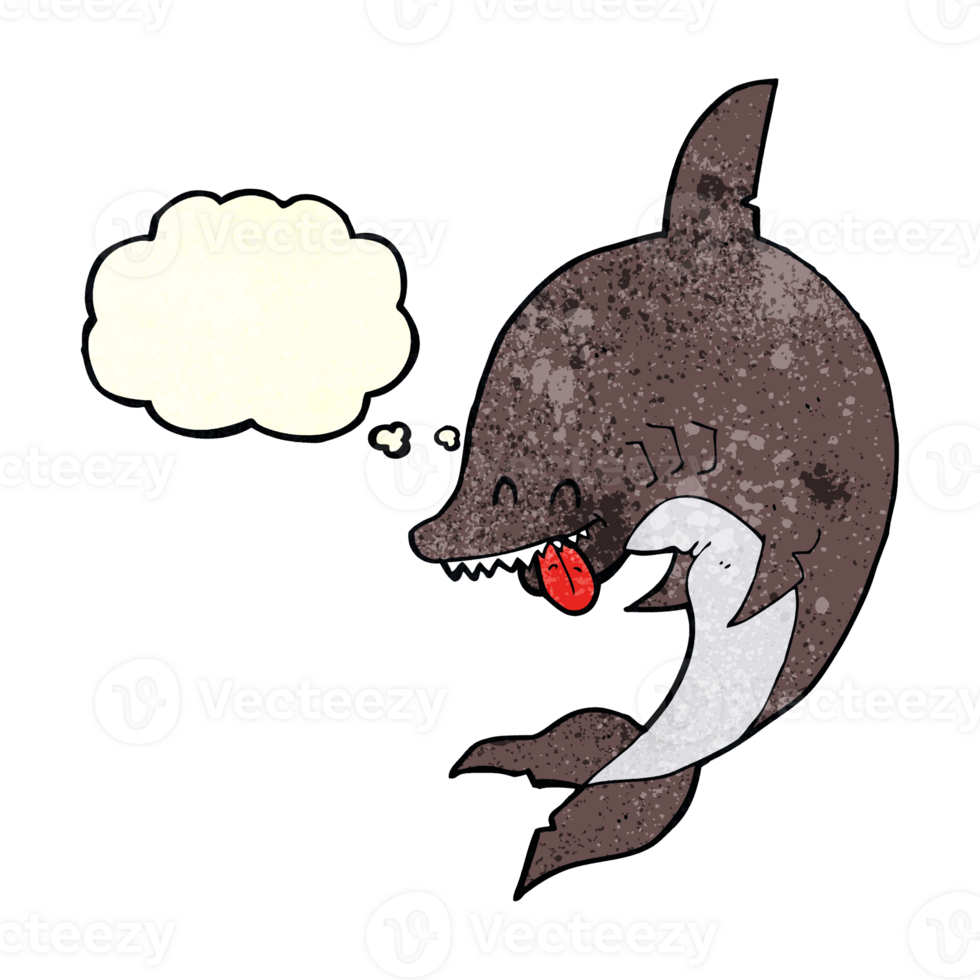 funny cartoon shark with thought bubble png