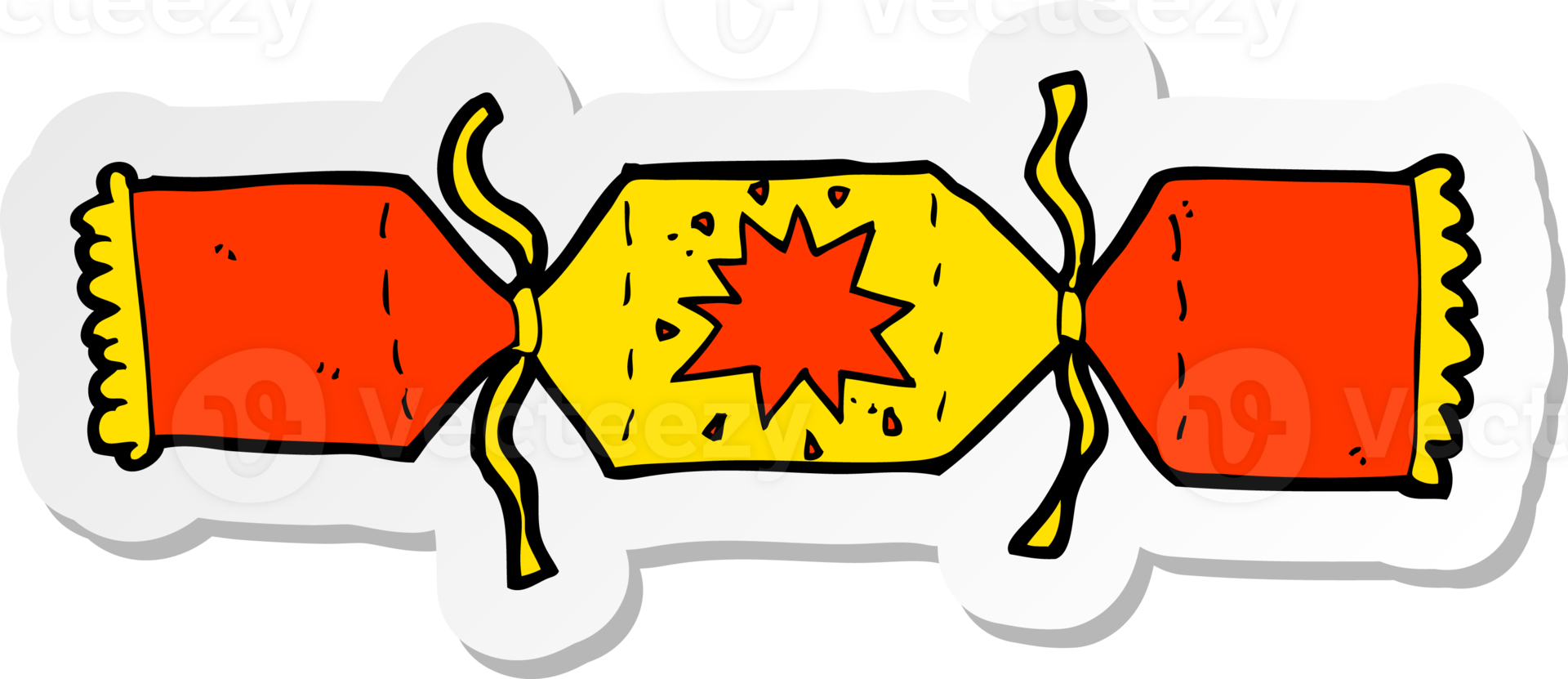 sticker of a cartoon christmas cracker png