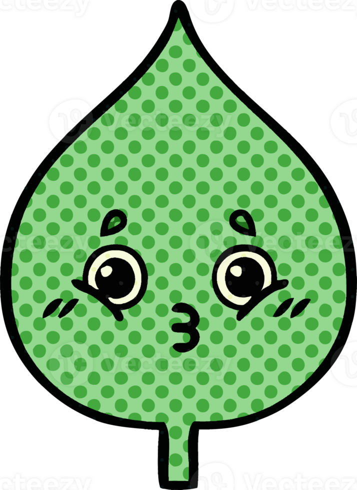 comic book style cartoon expressional leaf png