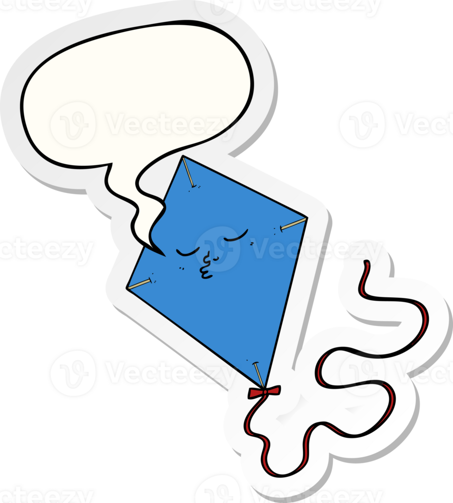 cartoon kite and speech bubble sticker png