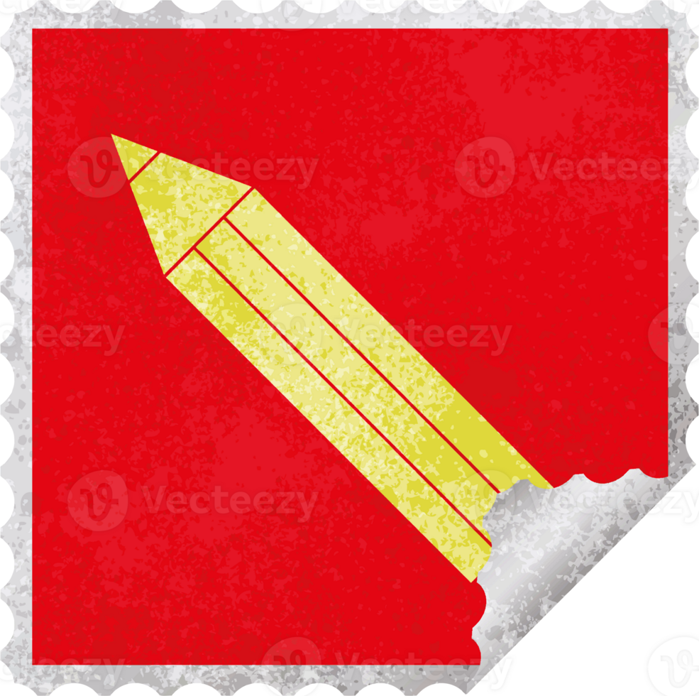 Pencil square peeling sticker png