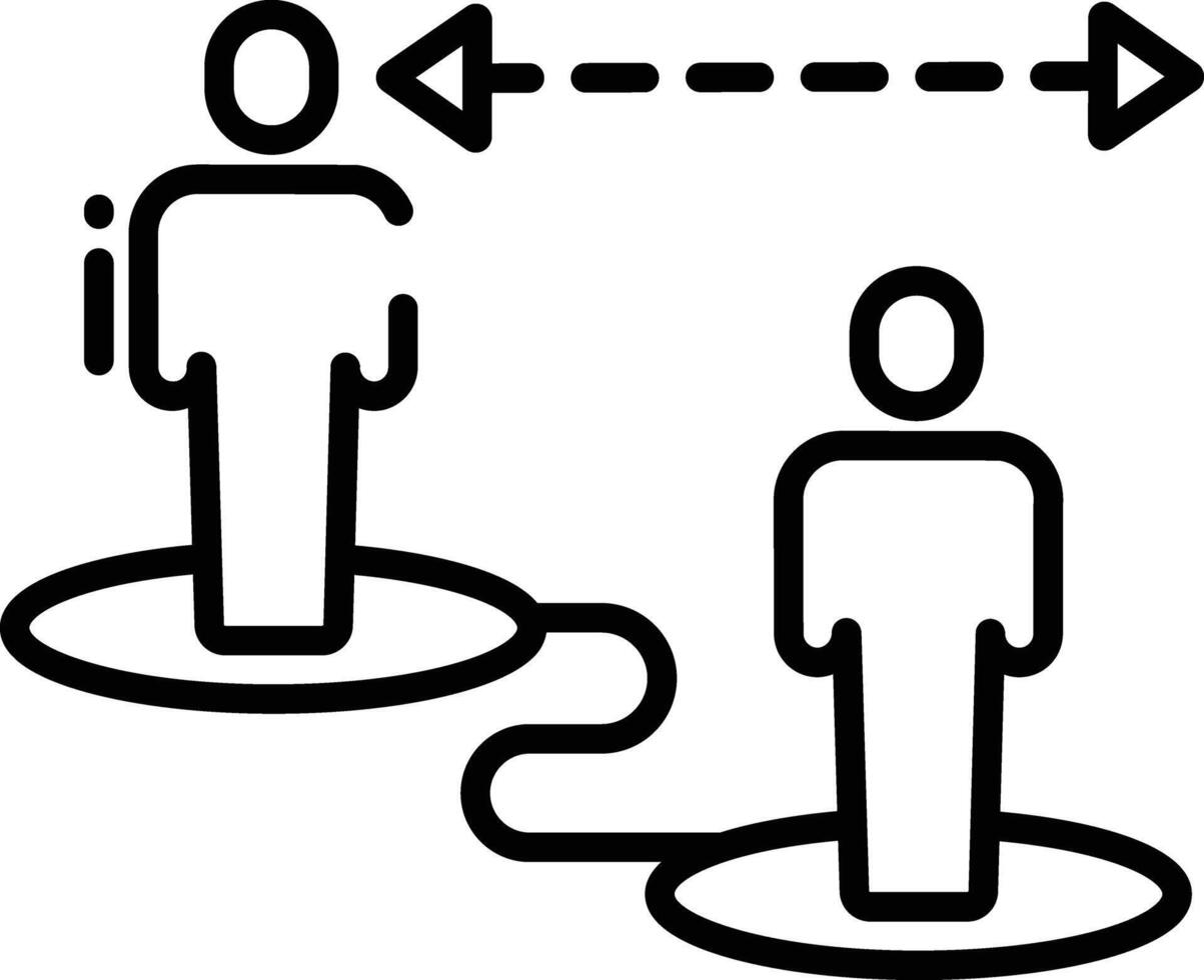 Distance outline illustration vector