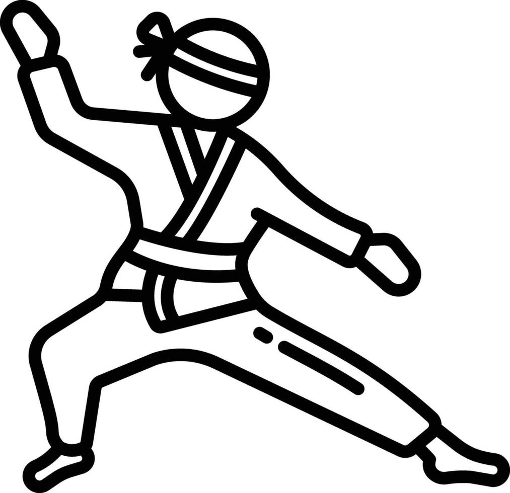 Judo outline illustration vector