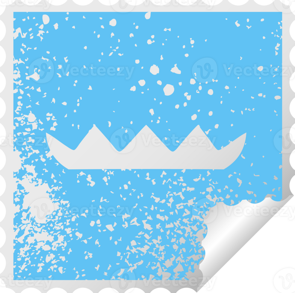 distressed square peeling sticker symbol lilly pad png