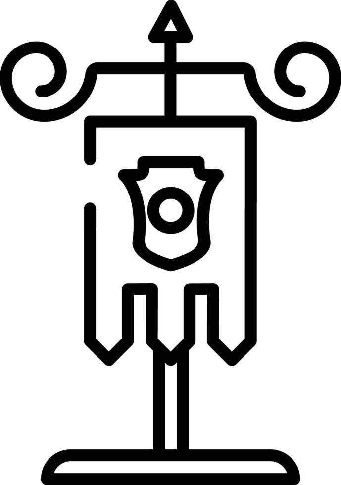 Flag post outline illustration vector