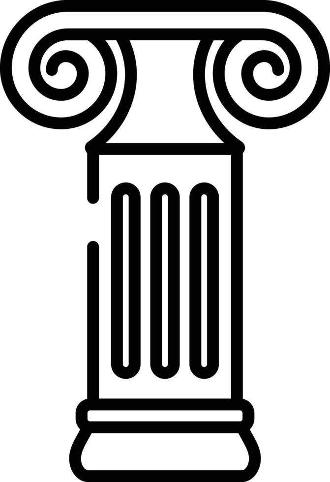 Ionic pillar outline illustration vector
