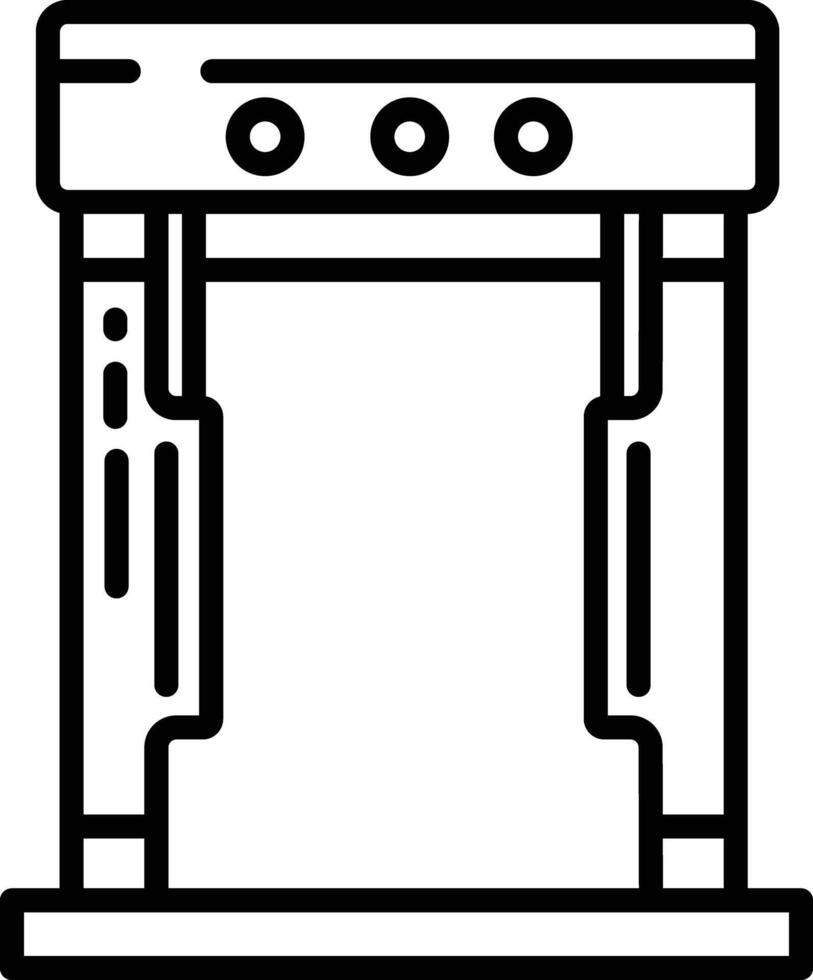 Metal detector outline illustration vector
