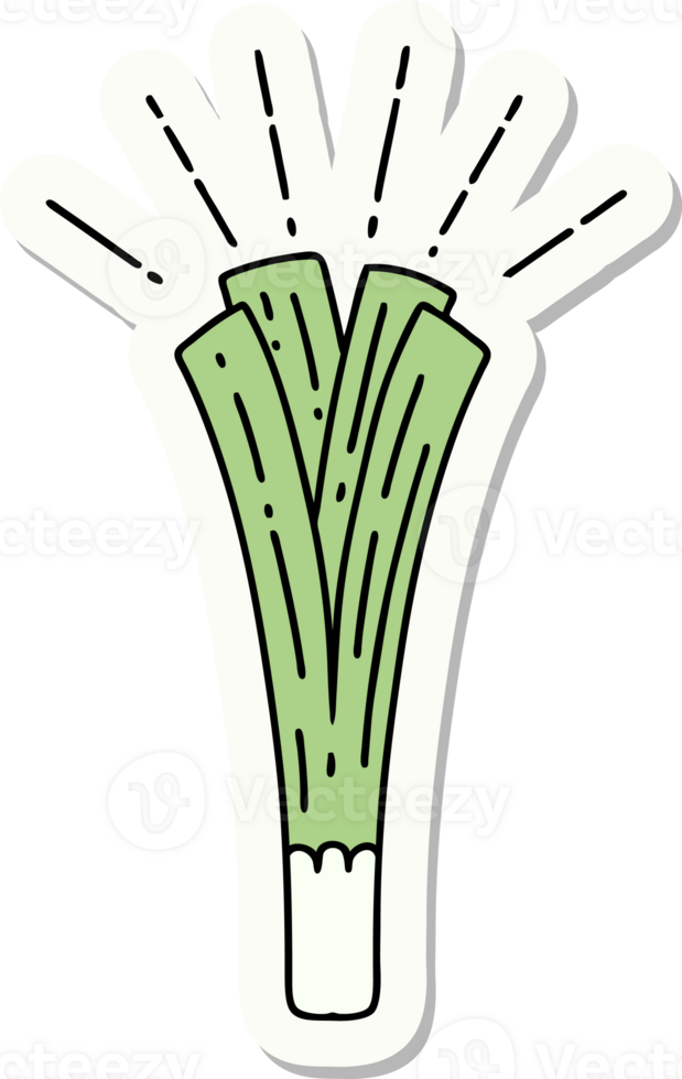 sticker of tattoo style leek png
