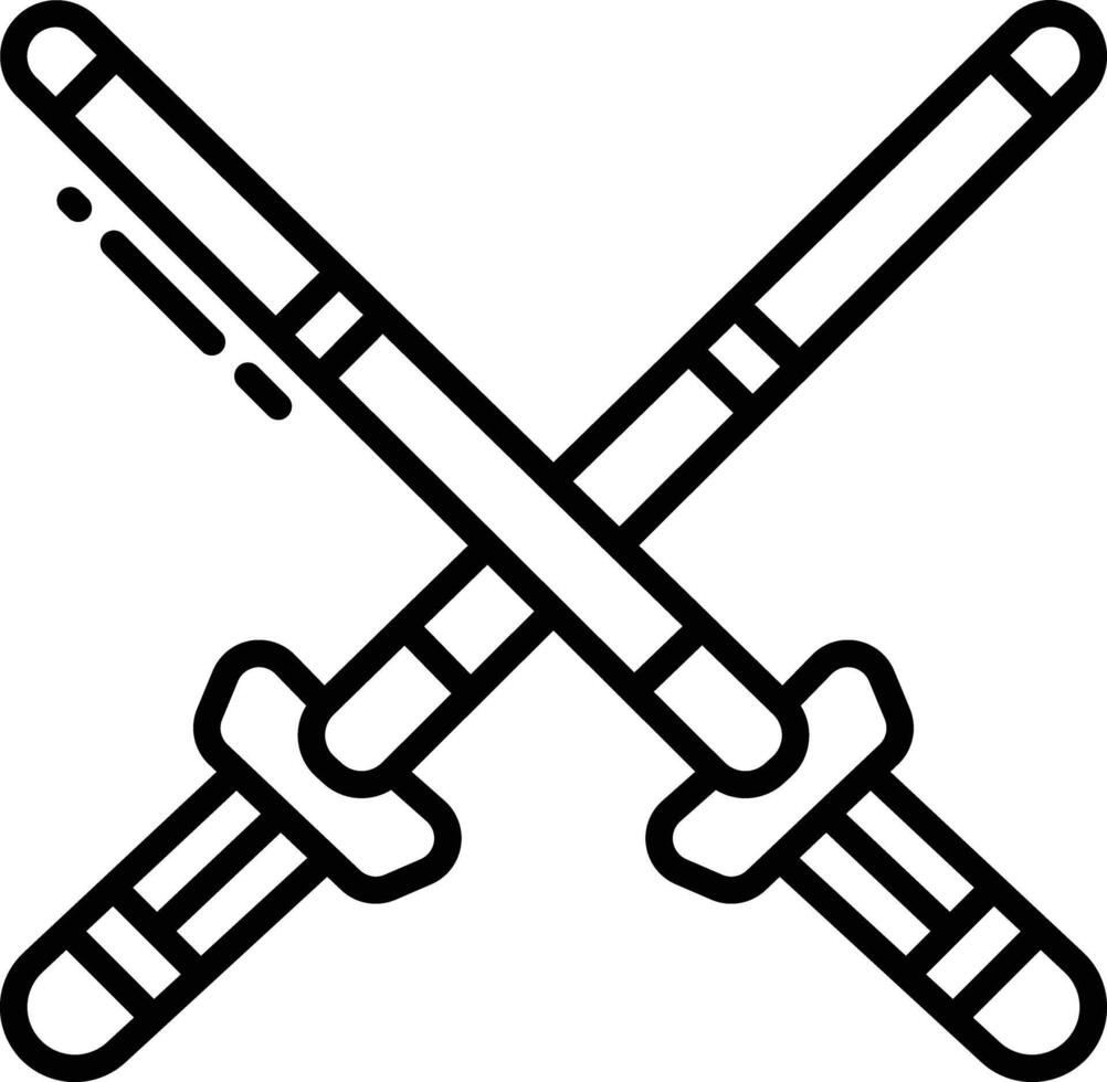 Kendo outline illustration vector