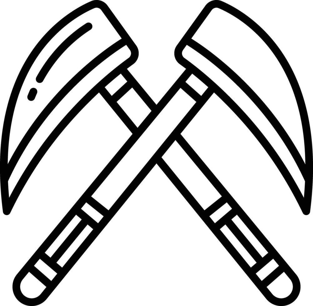 Scythe outline illustration vector