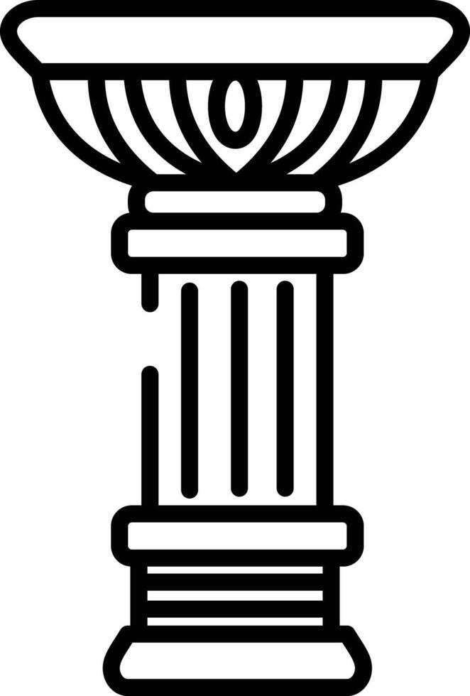 Lotus greek pillar outline illustration vector
