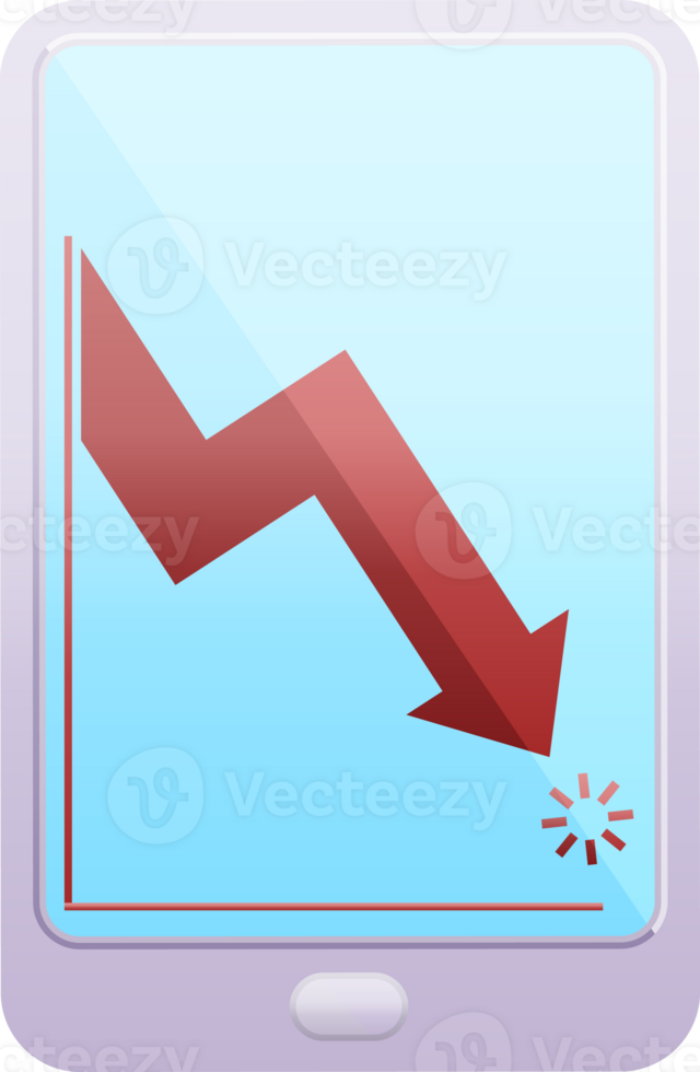 electronic tablet showing business performance graphic icon png