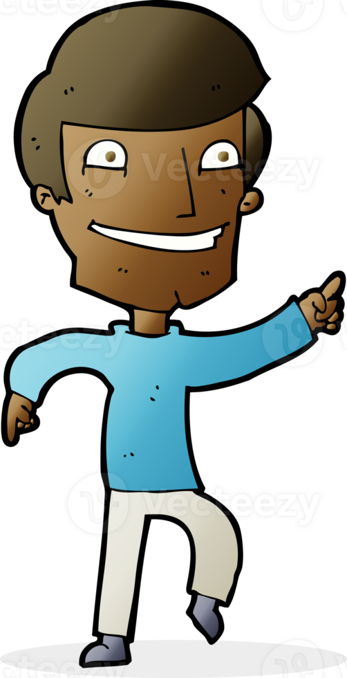 cartoon happy man pointing png