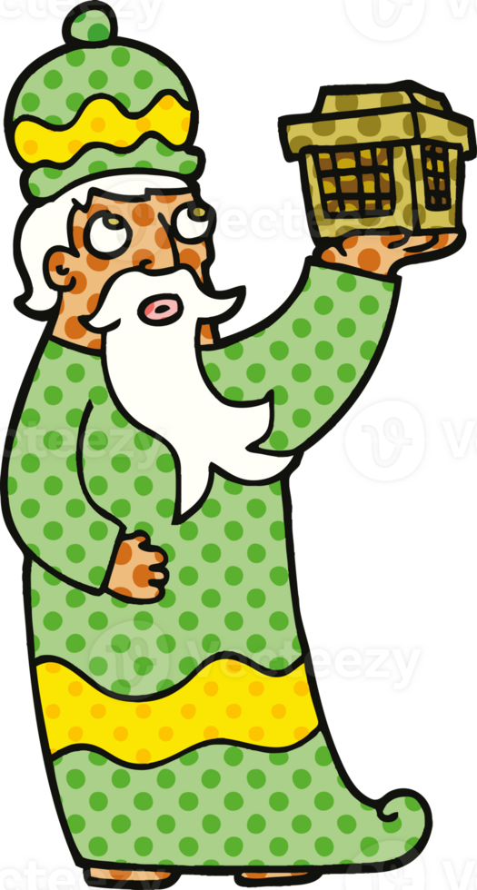 one of the three wise men comic book style cartoon png
