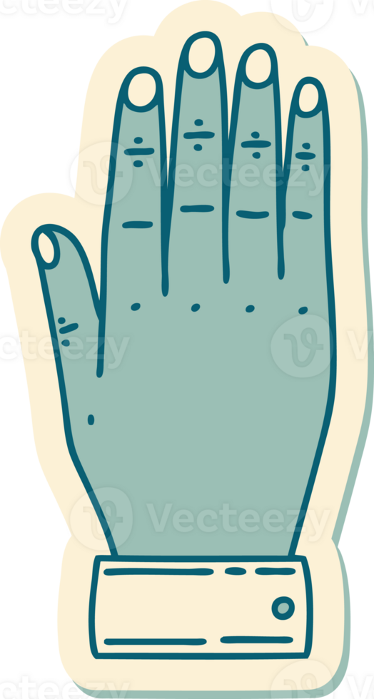 tattoo style sticker of a hand png