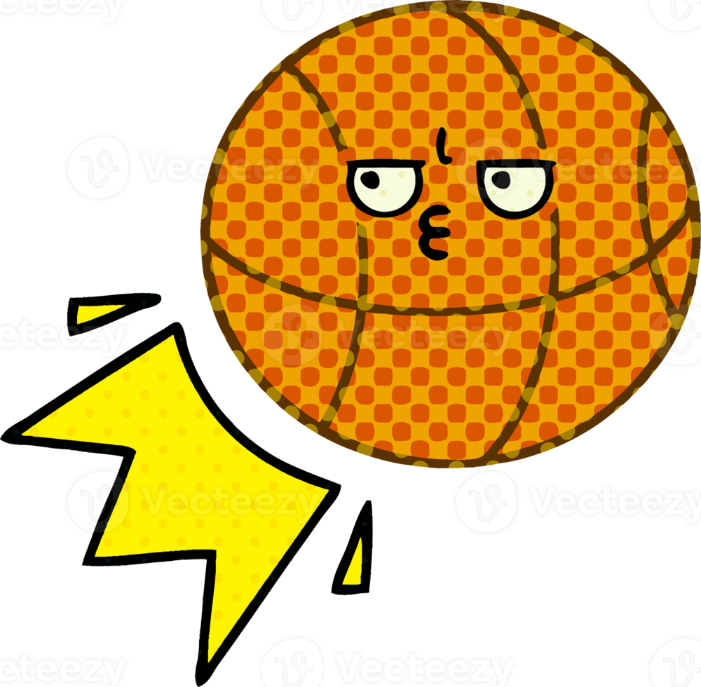 comic book style cartoon basketball png