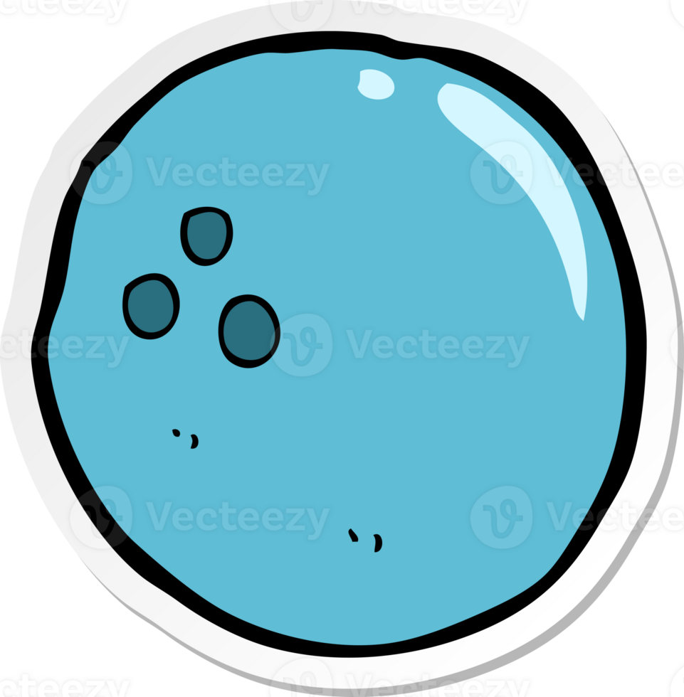 sticker of a cartoon bowling ball png