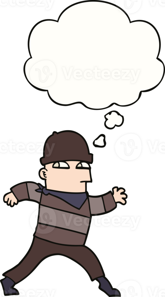 cartoon thief and thought bubble png
