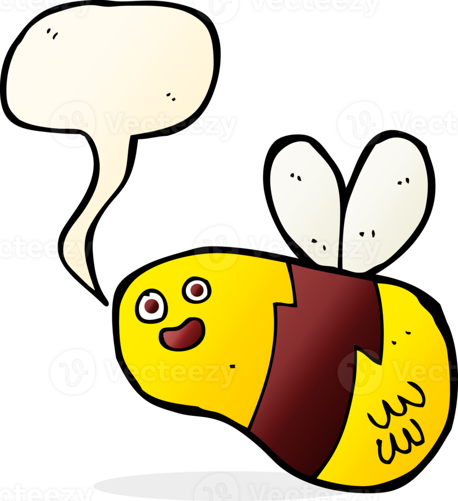 cartoon bee with speech bubble png