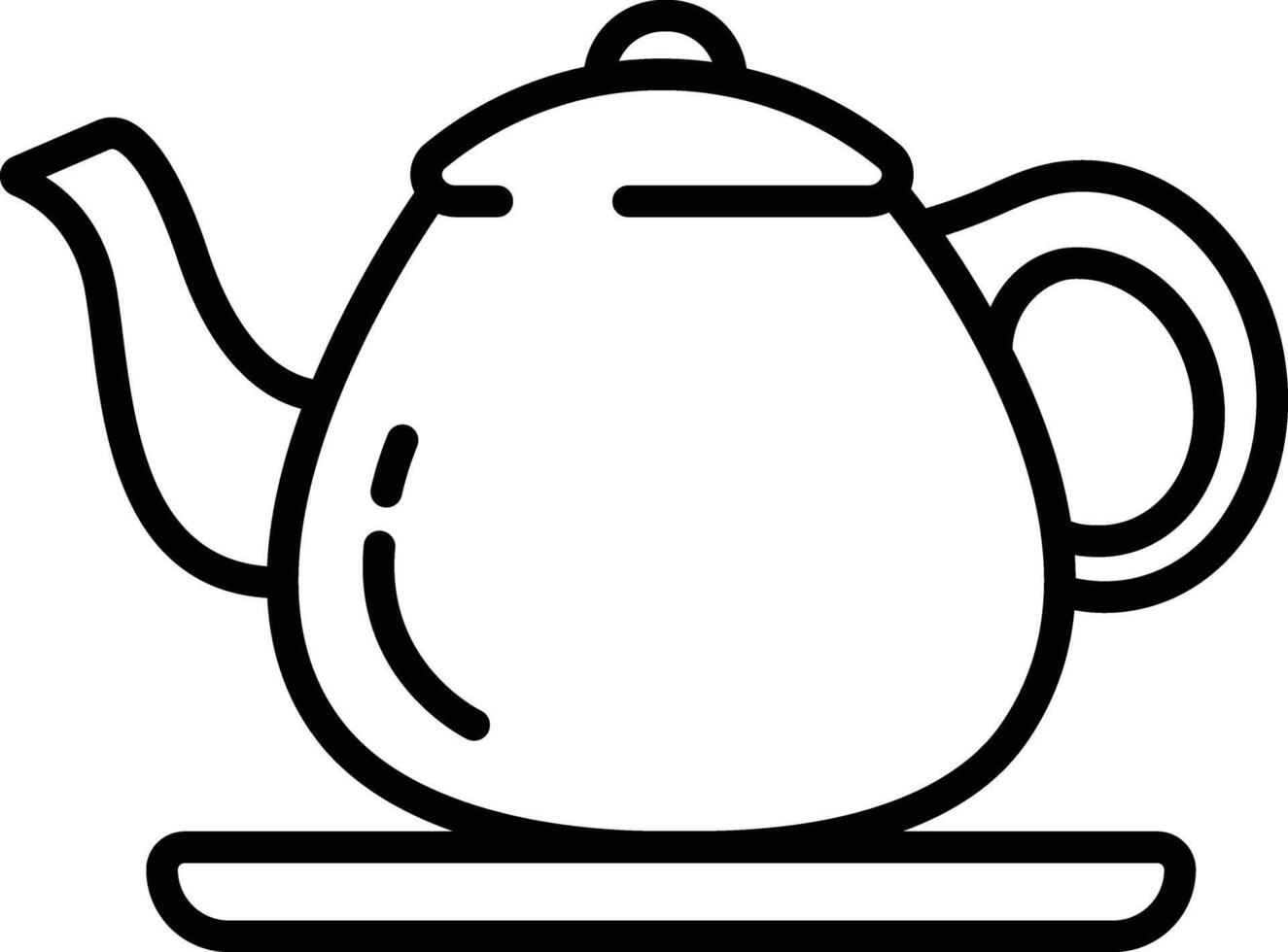 Teapot outline illustration vector