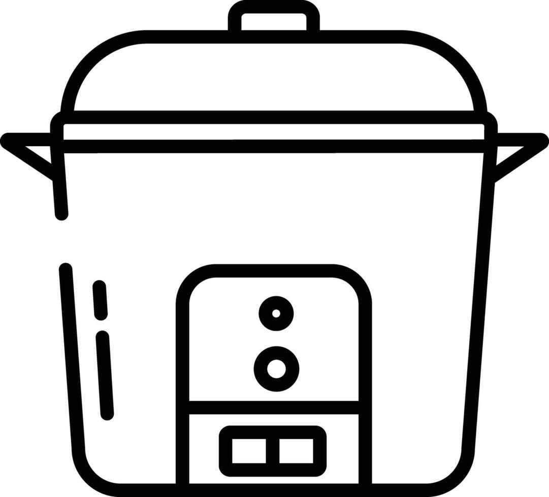 Rice cooker outline illustration vector