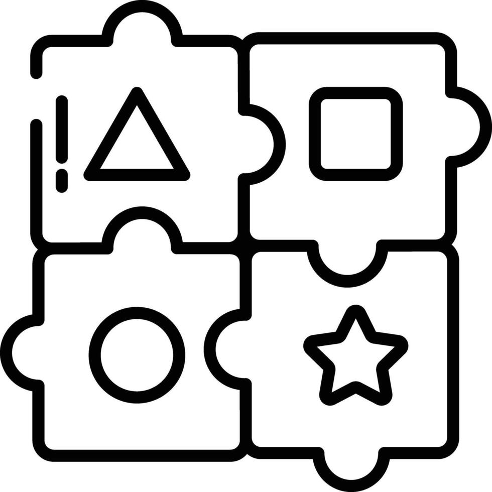 Puzzel outline illustration vector