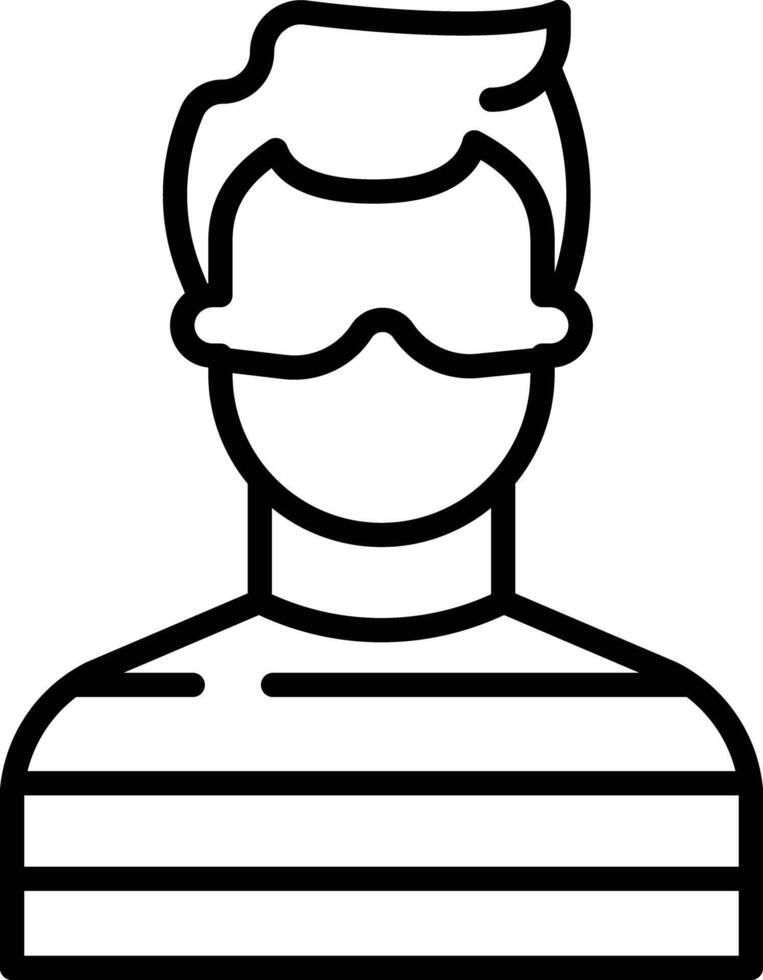 Mask Men outline illustration vector