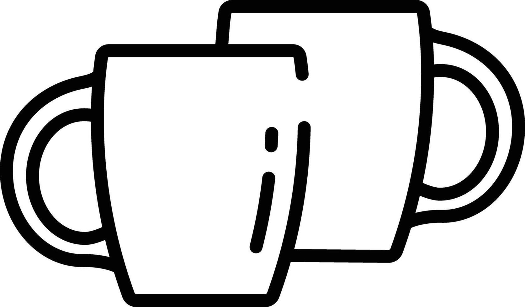 Coffee mug outline illustration vector