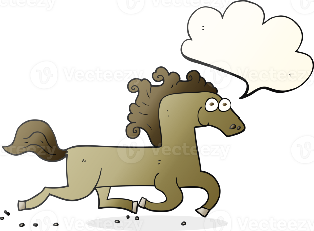 speech bubble cartoon running horse png