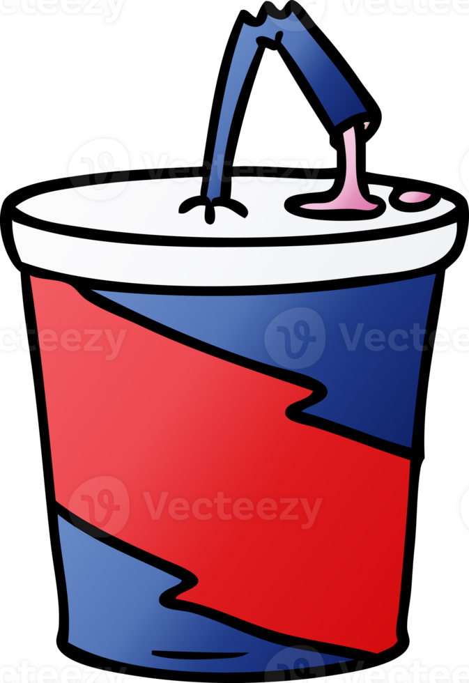 gradient cartoon doodle of fastfood drink png