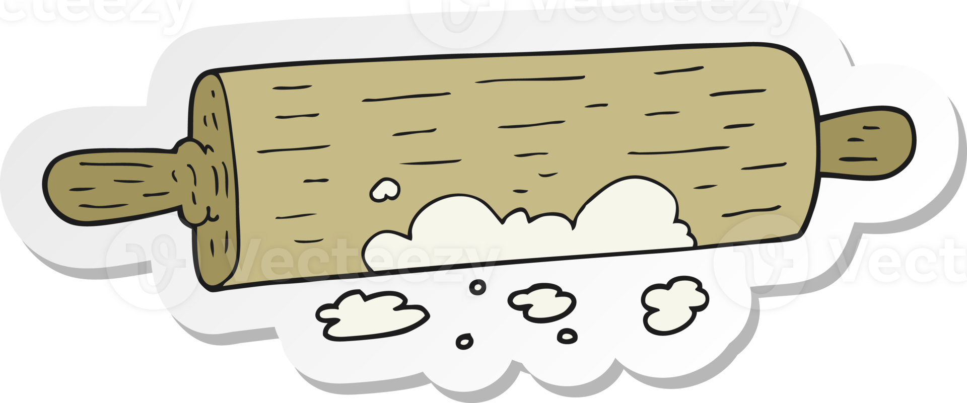 sticker of a cartoon rolling pin png