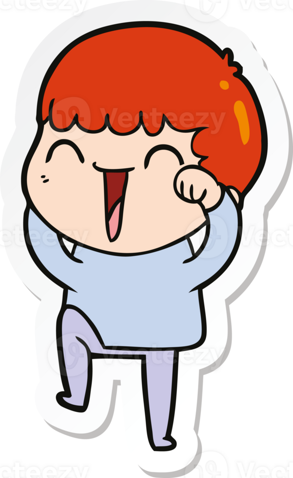 sticker of a cartoon happy man png