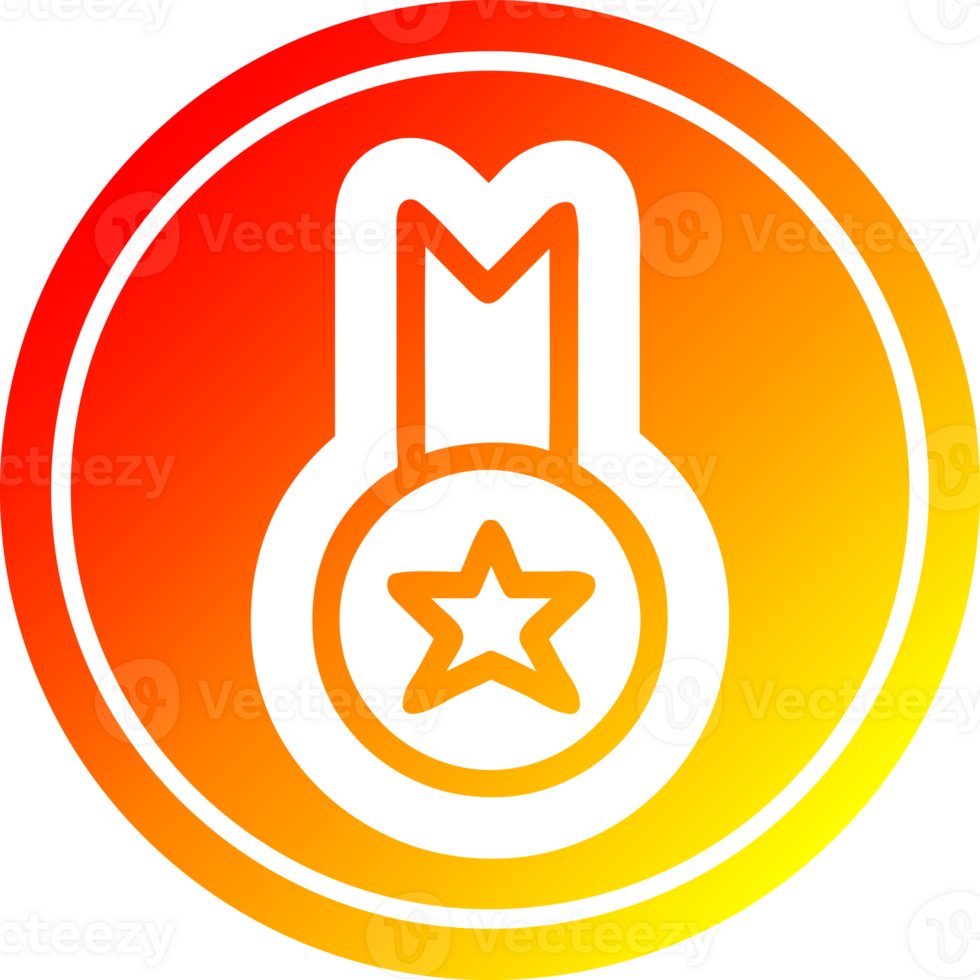medal award in hot gradient spectrum png