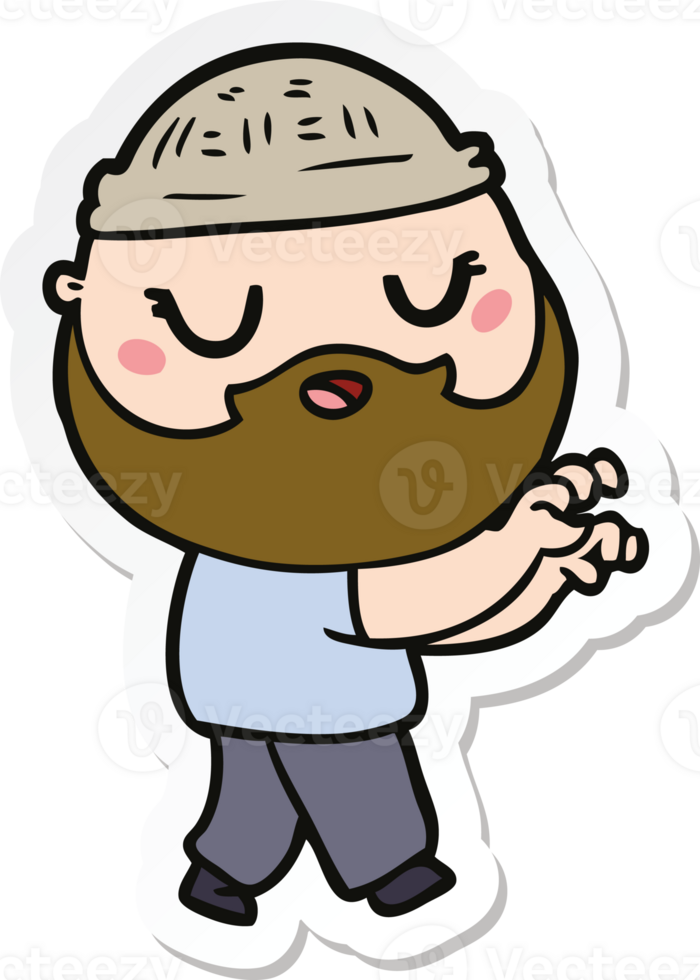 sticker of a cartoon man with beard png