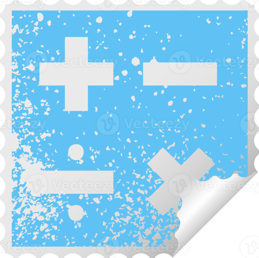 distressed square peeling sticker symbol math symbols png