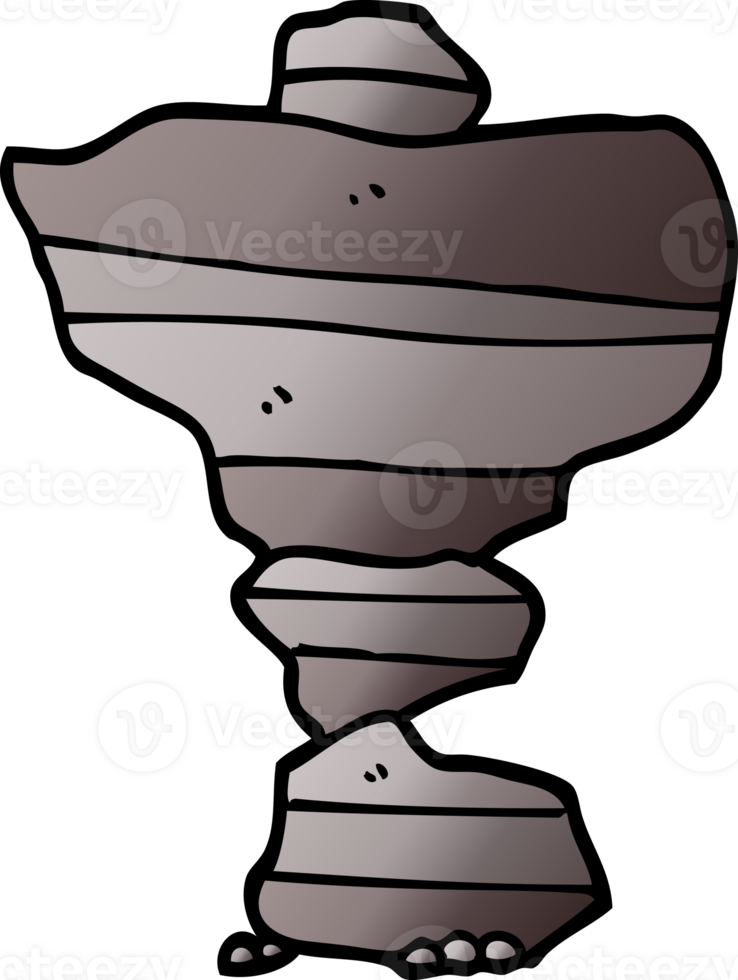 cartoon doodle of stacked stone png
