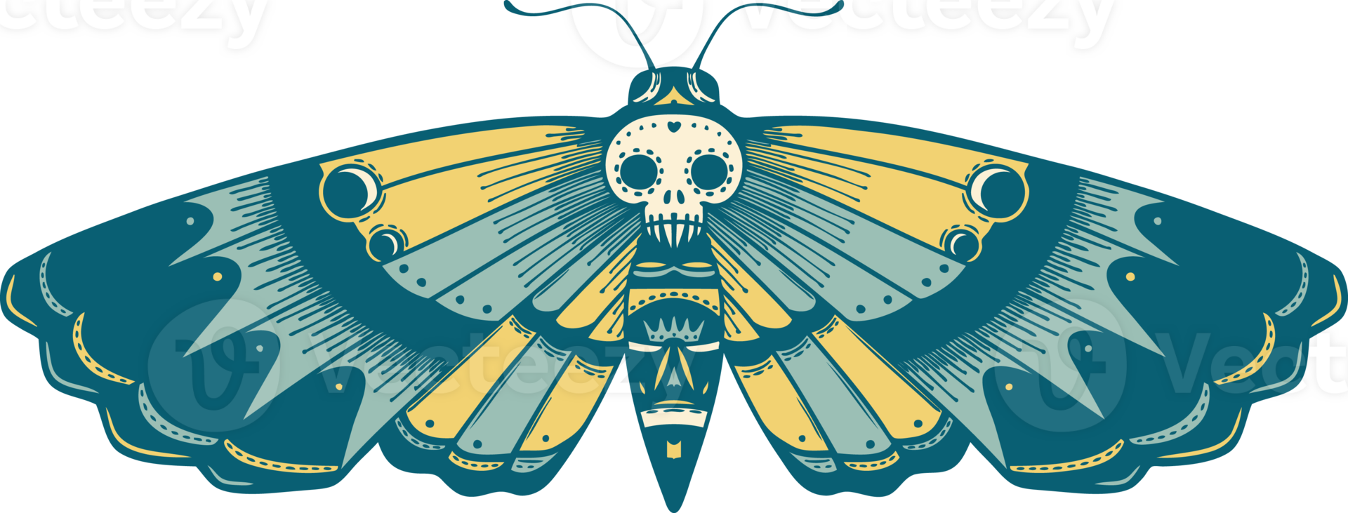 tattoo style icon of a deaths head moth png