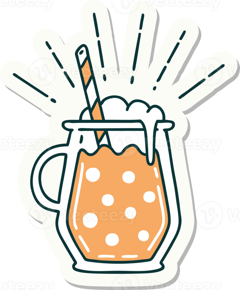 sticker of tattoo style ginger beer png