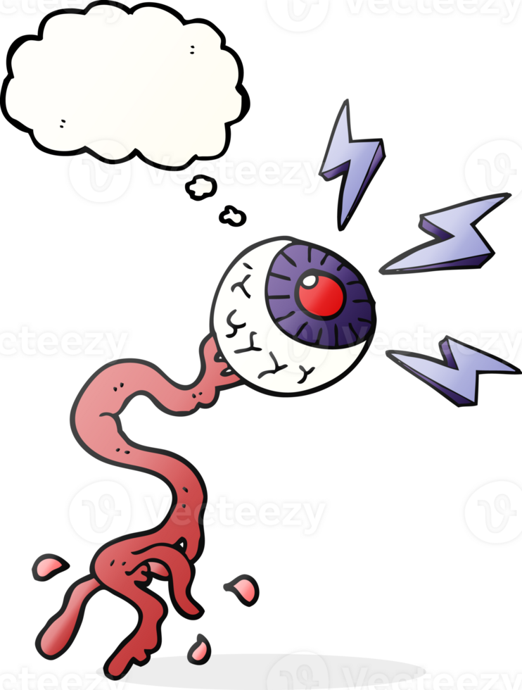 thought bubble cartoon gross electric halloween eyeball png