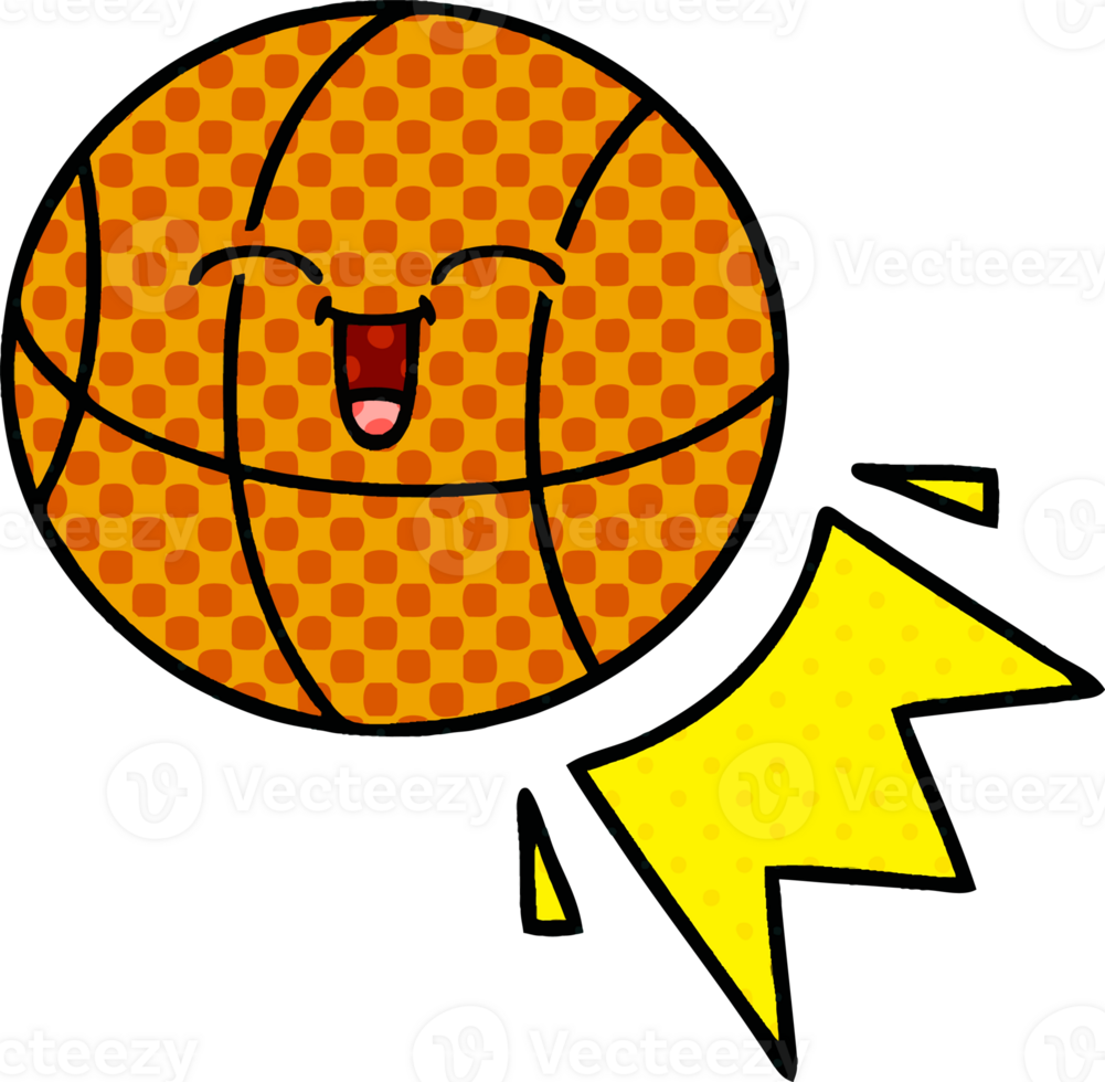 comic book style cartoon basketball png