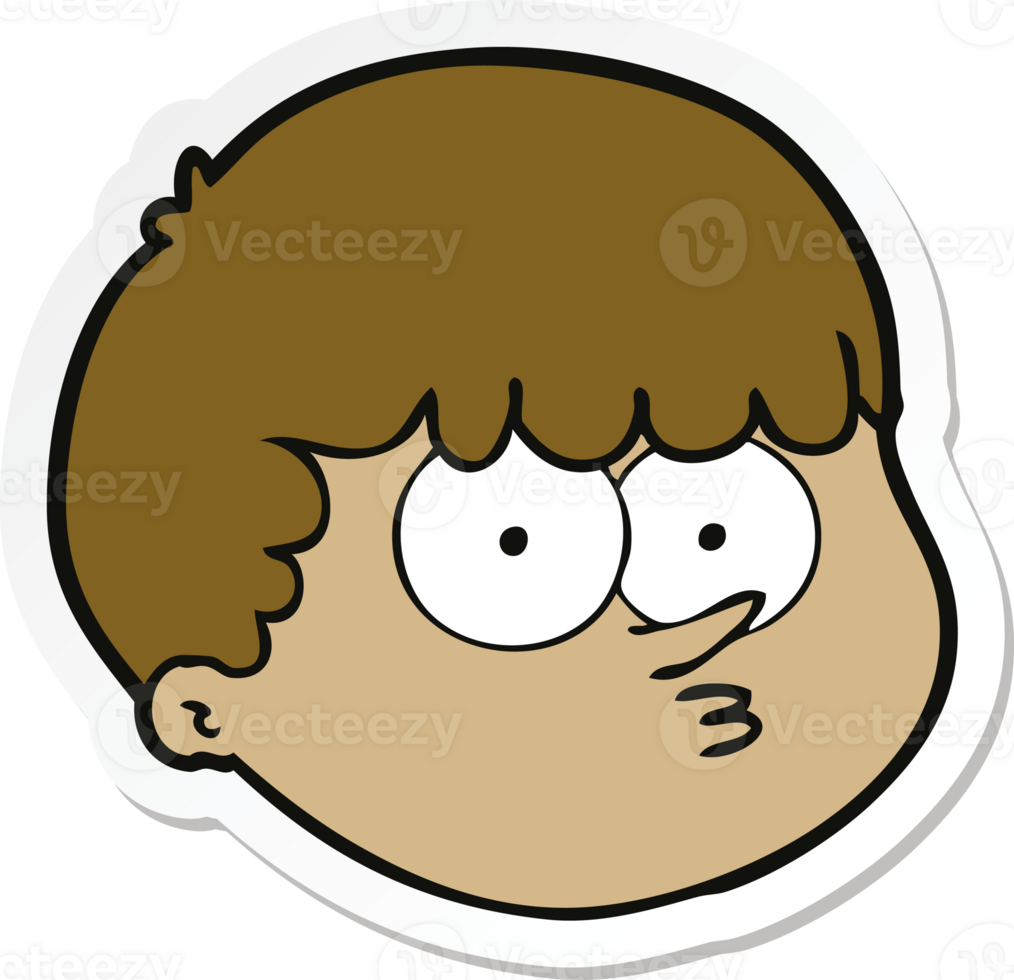 sticker of a cartoon male face png