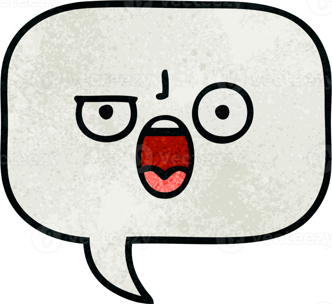 retro grunge texture cartoon speech bubble png